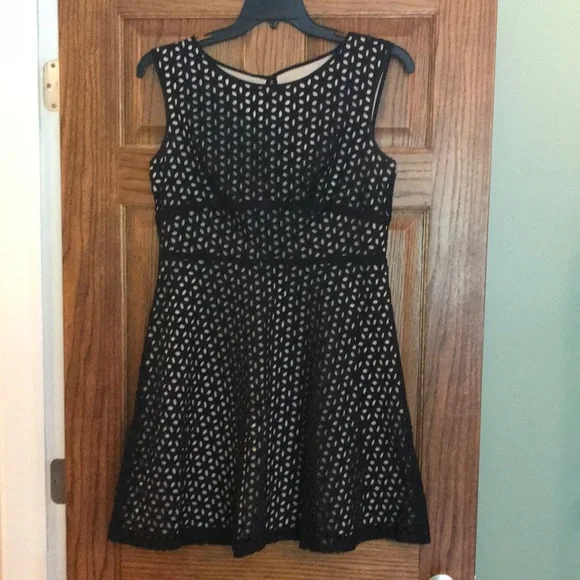loft black eyelet dress Black Eyelet Halter Tent Style Cotton Midi Dress main image 1